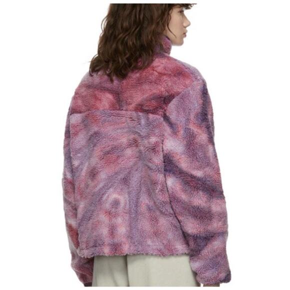 John Elliott Patchwork Tie Dye Pink Purple Polar Fleece Jacket Size Medium - Picture 4 of 5